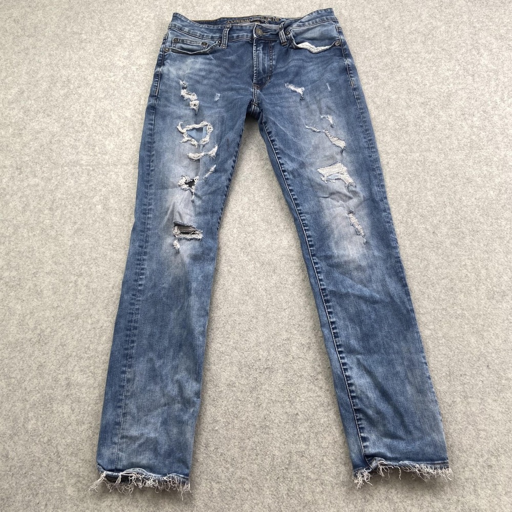American Eagle Outfitters Jeans Mens 31x30 (29x28) Blue Distressed Slim Denim